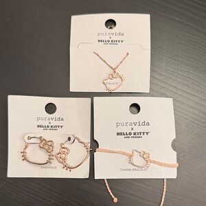 Pura Vida x Hello Kitty Pink and Gold Jewelry Set